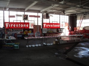 Sign ring set-up McGraw Tire auction Grand Rapids March 2014