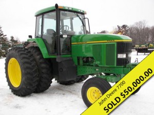 farm auctions - John Deere 7700 at Big Rapids equipment auction